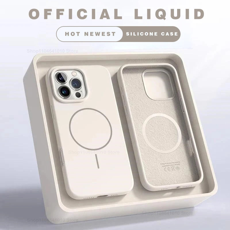 Magnetic Phone Case For iPhone 15 14 16 Plus 11 17 13 16 Pro Shockproof Silicone Cover Magsafe Wireless Charge Phone Accessories