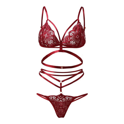 Fashion Wire Free Sexy Underwear Set  Women Sexy Lace LingerieFor Women Plus Size Perspective Sexy Lingerie For Women Sleepwear