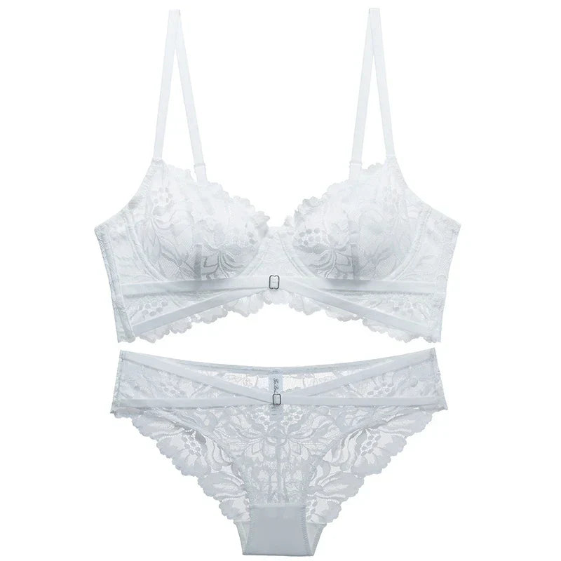 Logirlve Sexy Tоy For Women Bra Set Lingerie Push Up Brassiere Lace Embroidery Underwear Set Ultra-thin Cup Female Lingerie