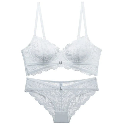 Logirlve Sexy Tоy For Women Bra Set Lingerie Push Up Brassiere Lace Embroidery Underwear Set Ultra-thin Cup Female Lingerie