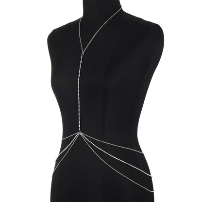 Sexy Body Chains for Women Rhinestone Bikini Chest Bra Chains Body Jewelry Fashion Summer Accessories