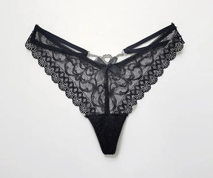 Hot Sexy Women Panties Lace Metal Chain G String Girls Briefs Mesh Hollow Out Thong Erotic Underwear Low Waist Female Intimates