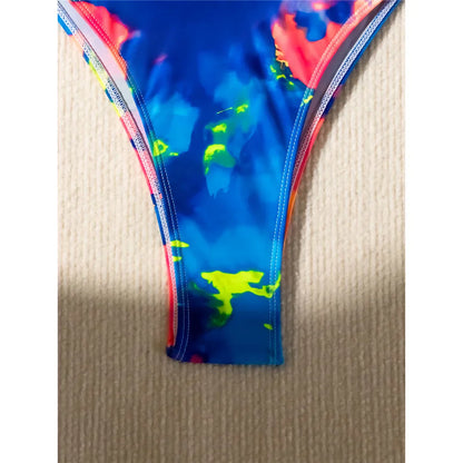 Colorful Printed Underwired Brazilian Bikini Female Swimsuit Women Swimwear Two-pieces Bikini set Bather Bathing Suit Swim V5340