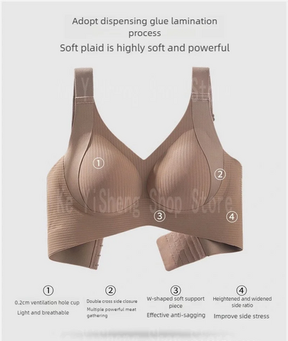 Non-trace body underwear women's bra anti-sag large size adjustment breast women big breasts small