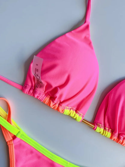 RUOTONGSEPT 2023 Sexy Spliced Swimsuit Women Swimwear Tiger Stripe Print Micro Bikini Set Brazilian Biquinis Beach Bathing Suit