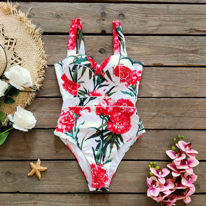 Ashgaily New One Piece Swimsuit Sexy Cartoon Printed Swimwear Women Bathing Suit Beach Backless Monokini Swimsuit Female