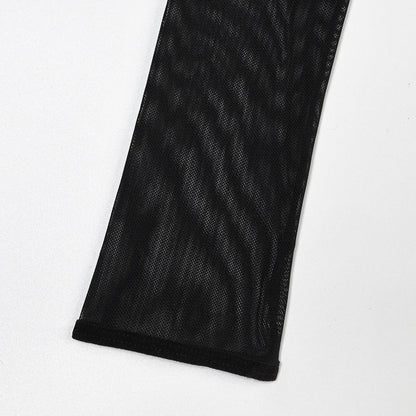 Diccvicc Long Sleeve Lingerie Sexy Sheer Mesh Porn Top Crotchless Skirt Naked Bandage Women Underwear Uncensored Erotic Costume