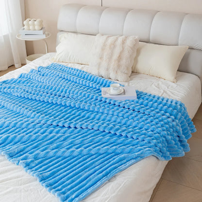 1pc flannel blanket - soft, comfortable, warm nap blanket, Christmas exquisite gift blanket, available in multiple colors