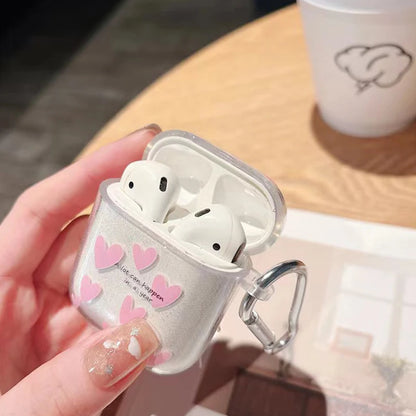 New For AirPods 4 Case Glitter Shiny Cartoon Soft Silicone Cover For AirPods 3 2 Pro 3nd Girls pink Heart Earphone Charging Box