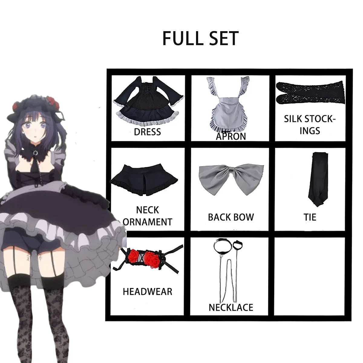 Anime My Dress Up Darling Marin Kitagawa Cosplay Costume Maid Cosplay Dress Halloween Kitagawa Marin Kuroe Shizuku Full Set