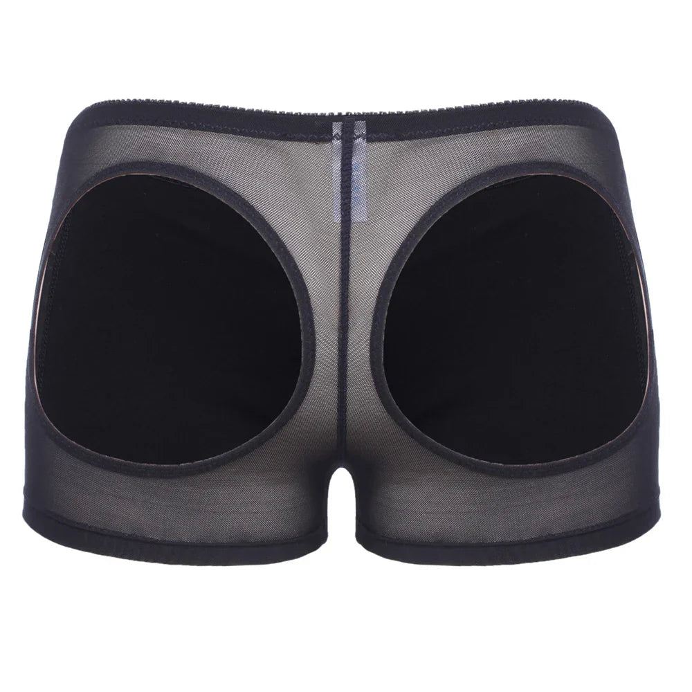 Women's Hollow Sexy Panties Butt Lifter Shapewear Tummy Control Bigger Butt Shaper Sexy Ass Briefs Underwear Nude Black S-3XL