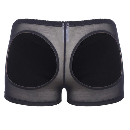 Women's Hollow Sexy Panties Butt Lifter Shapewear Tummy Control Bigger Butt Shaper Sexy Ass Briefs Underwear Nude Black S-3XL
