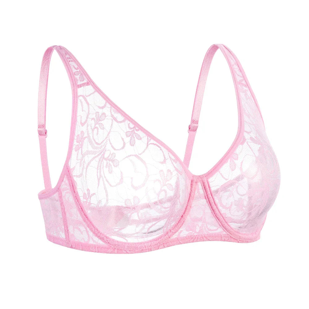 Plus Size Sexy Lace Bras For Women Underwired BH Hollow Out Bra Bralette Womens Underwear Delicate Embroidery Lingerie Brassiere