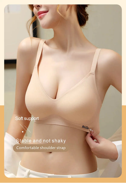 CAITING Beautiful Back Latex Cup Bra Soft Support Strips Skin-friendly Underwear For Women With Small Breasts