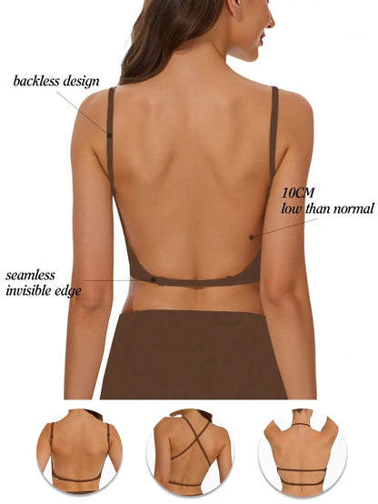 Women's Seamless Backless bra backless strapless underwear Summer bra,Bra For Wedding Dress