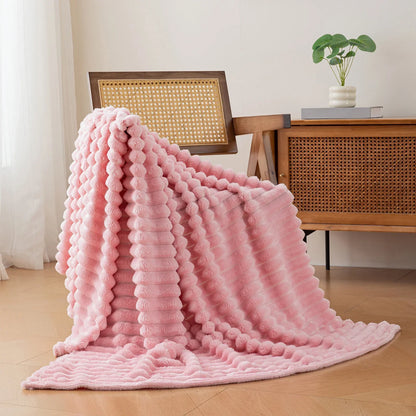 1pc flannel blanket - soft, comfortable, warm nap blanket, Christmas exquisite gift blanket, available in multiple colors