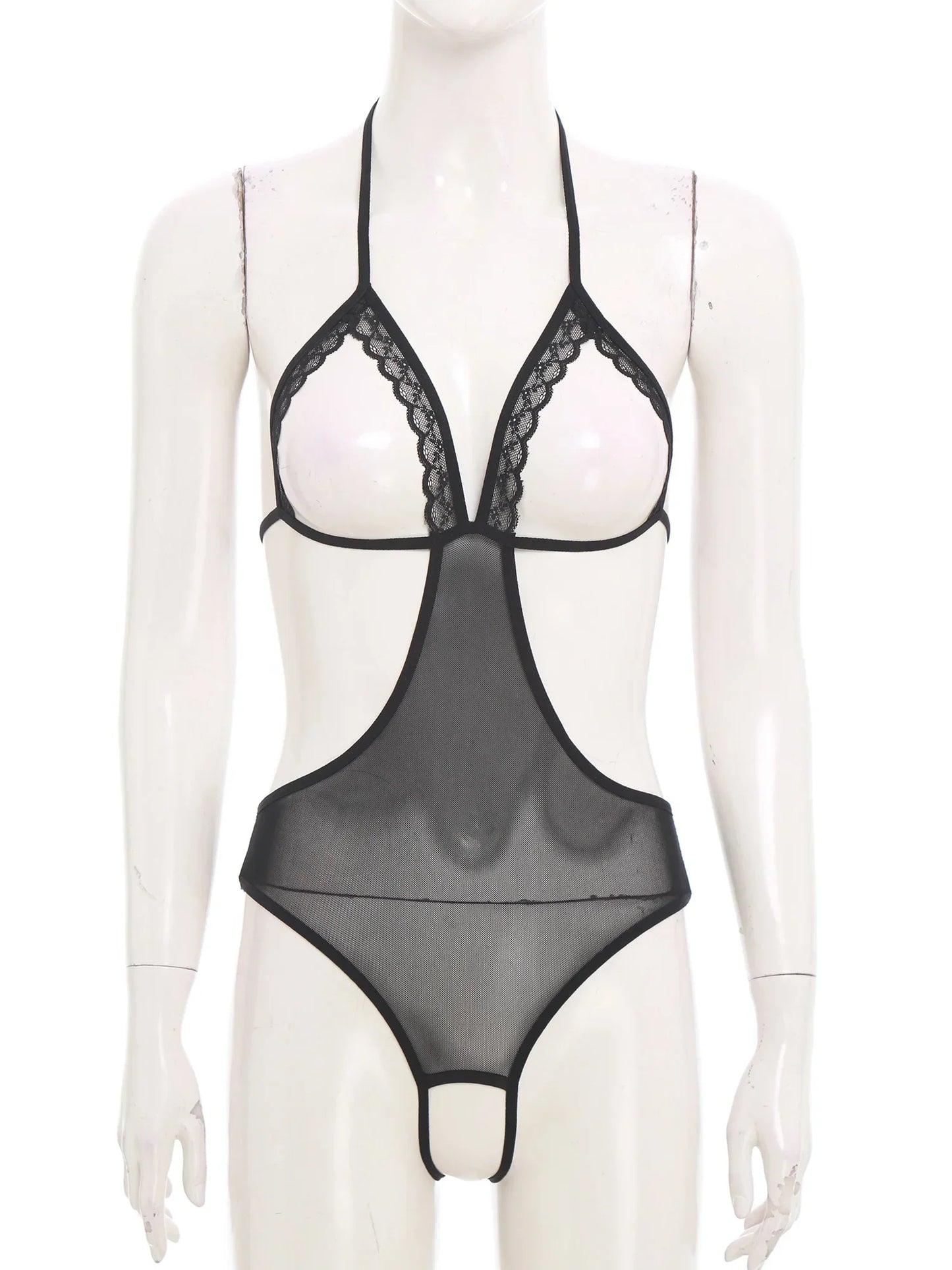 Adult Women Sheer Mesh Teddies Breast Hollow Out Opening Butt Flaunting Bodysuits Leotard for Exotic Dating Role Play Nightwear