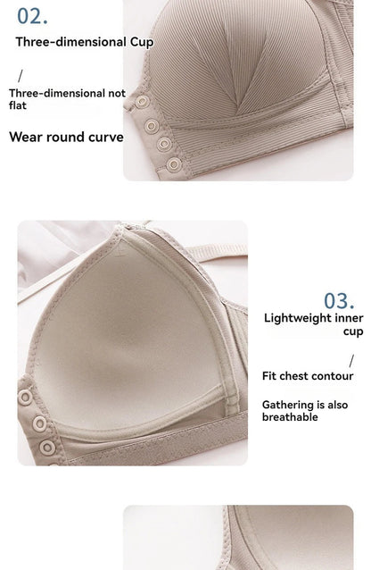 New Large Size Front Buckle Sexy Push up WOMEN'S Bra Adjustable Thin Cup Breathable Comfortable Middle-aged Mom Ladies Underwear