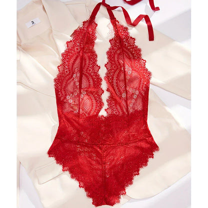 Sexy Lace Women's Clothing Bodysuit Woman 2024 New Collection Deep V Perspective Backless Underwear One-piece Corset Hot Costume