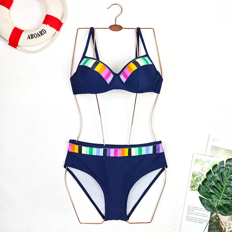 2024 New Women Swimsuit Sexy Women High Waist Bikini Swimwear Female Two Piece Beachwear Printed Bikinis Set Bathing Suit