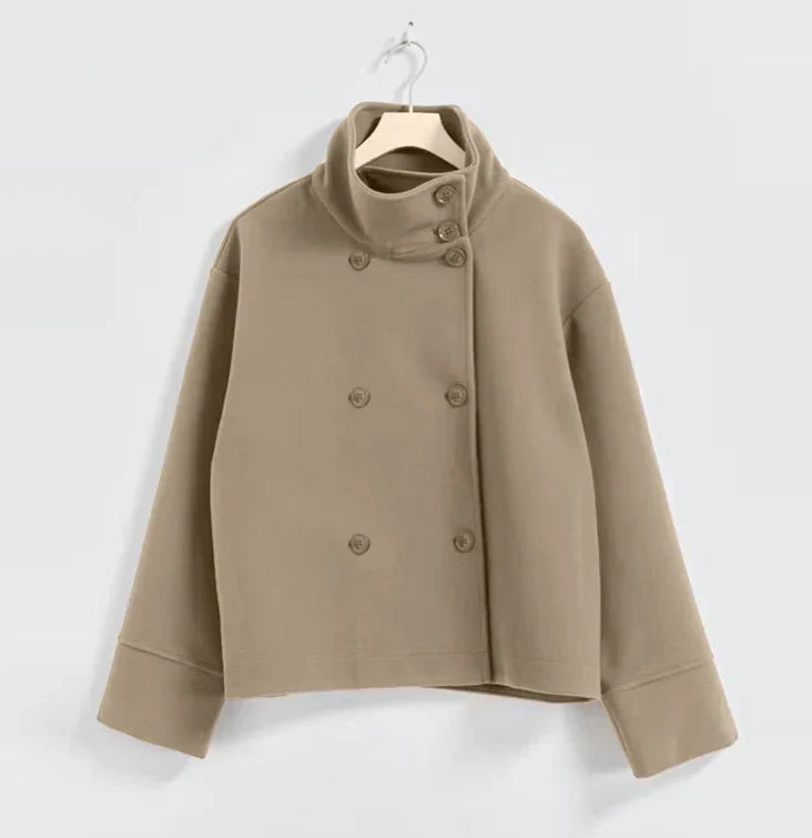 Urban Black Woolen Blend Coats Women Stand Collar Single-breasted Long Sleeve Thick Warm Jacket 2025 Autumn Winter Lady Outwear