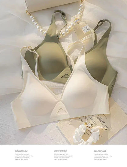 High-grade Seamless Women's Underwear Summer Thin Section Breathable And Comfortable Small Chest No Steel Ring Soft Support Bra