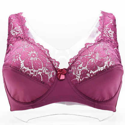 New Women Lingerie Sexy Plus Size Bra Gorgeous Floral Lace Bra Unlined Underwire Brassiere Perspective Bralette Female Underwear