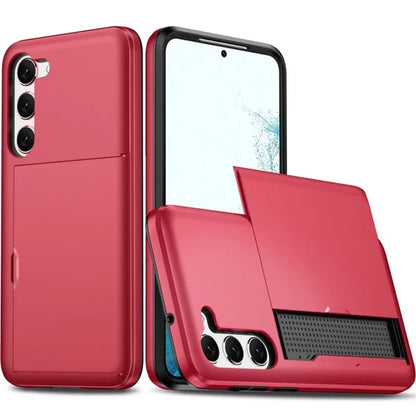 For Samsung Galaxy S25 S24 Ultra S22 Plus S23 S21 S20 FE Note 20 A17 A55 Wallet Cover Card Holder Slot Shockproof Phone Case