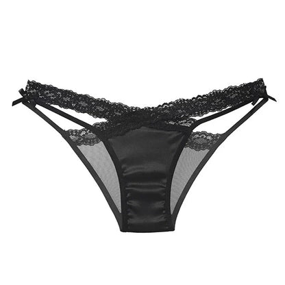 CINOON Women Sexy Lingerie G String Lace Panties Femal Low-waist Cross Bandage Transparent Temptation Underwear Comfort Intimate