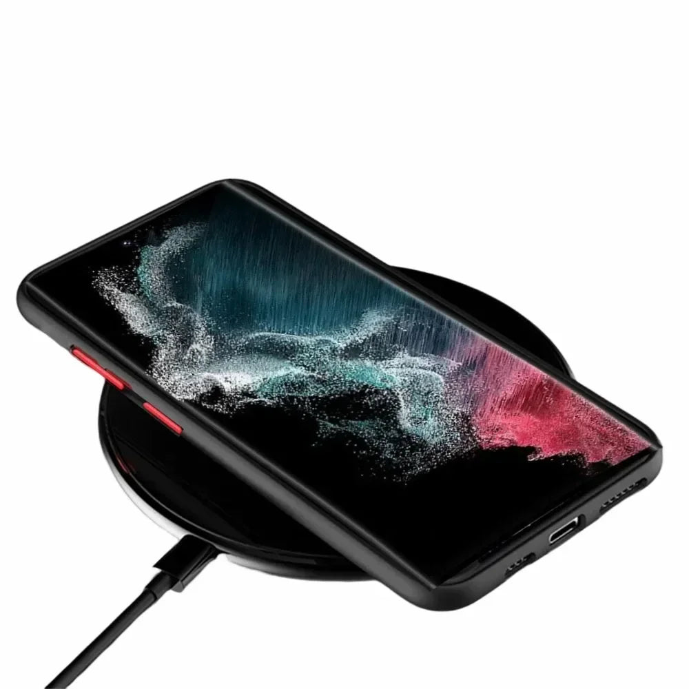 for Samsung Galaxy S25 S24 S23 S22 S21 Ultra Plus FE Note 20 Case Wireless Charge Magnet Magsafe Skin Soft Cover Shell Fundas