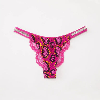 Fashion Sparkling Rhinestone Lace Thong Women's Low Waist Sexy Women's Underwear Women's Thong Clearance items,limited quantity,