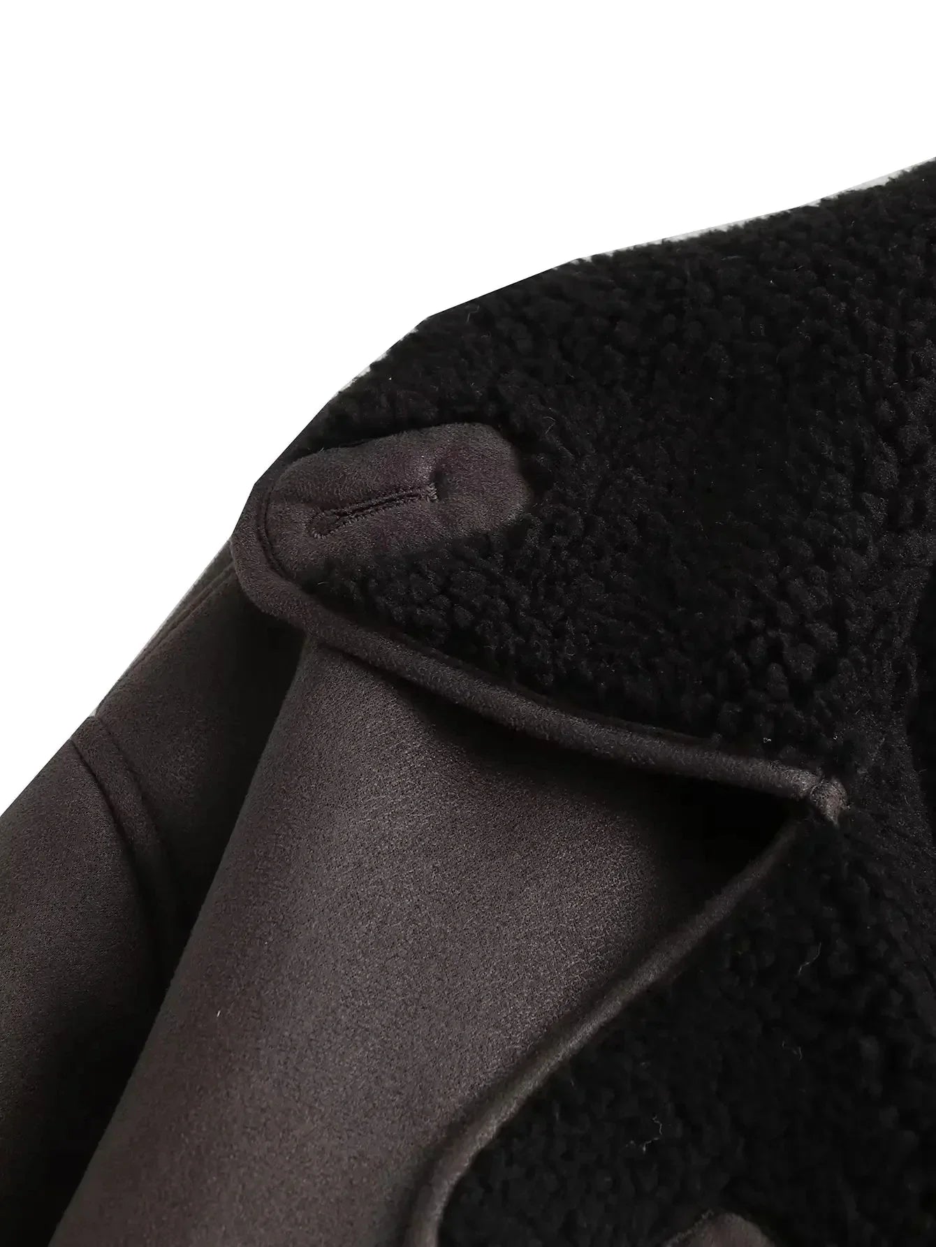 MUJER Faux Leather Jackets for Women Winter Warm Bomber Jacket Woman Long Sleeve Womens Coats Plush Oversized Women's Jackets