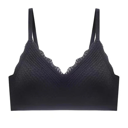 New Top Lace Seamless Women's Underwear Small Chest Gathered Non-slip No Steel Ring Sexy Sling Beautiful Back Bra Thin Section
