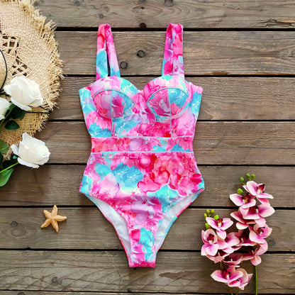 Ashgaily New One Piece Swimsuit Sexy Cartoon Printed Swimwear Women Bathing Suit Beach Backless Monokini Swimsuit Female