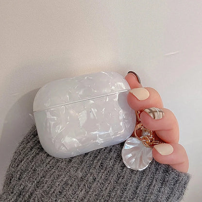 Dreamy Pearl Shell Soft Case with Keychain For AirPods 4 Airpods 3 2 1 pro 2 Wireless Earphone Accessories Headphone Box Cover
