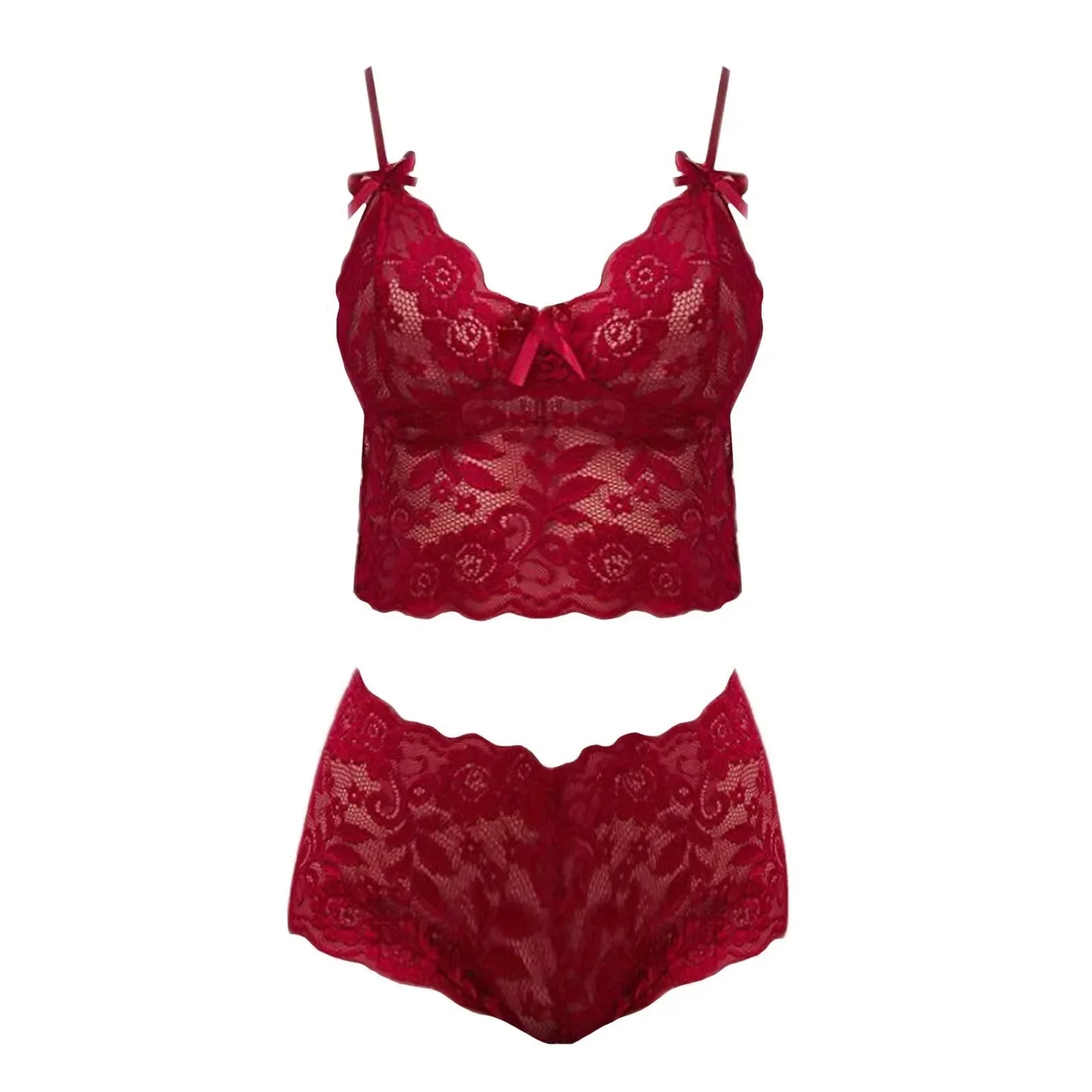 New 2Pcs/Set Women Lingerie Women Bra Sexy Breathable Lace Two Piece Lace Bra Nightwear Sets For Female With Bow Ropa De Mujer