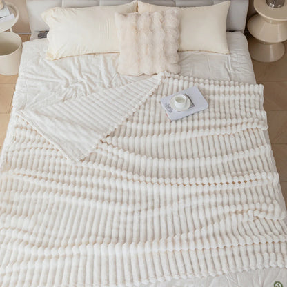 1pc flannel blanket - soft, comfortable, warm nap blanket, Christmas exquisite gift blanket, available in multiple colors