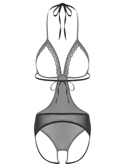 Adult Women Sheer Mesh Teddies Breast Hollow Out Opening Butt Flaunting Bodysuits Leotard for Exotic Dating Role Play Nightwear