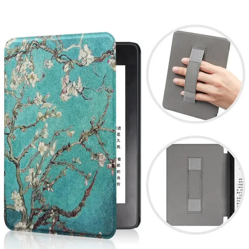 For Kindle 11th Generation 2024 Case 6'' with Hand Strap Kindle 6 inch Case Ebook C2V2L3 Auto Wake Sleep Cover PU Leather Funda
