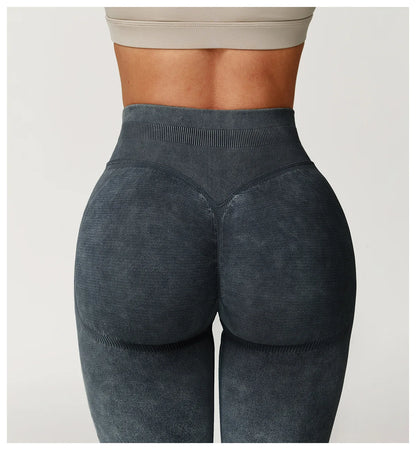 Yoga Pants Impact Leggings Women Seamless Sports Yoga Pant High Waist Ribbed Gym Clothes Fitness Workout Wear Scrunch Bum Tights