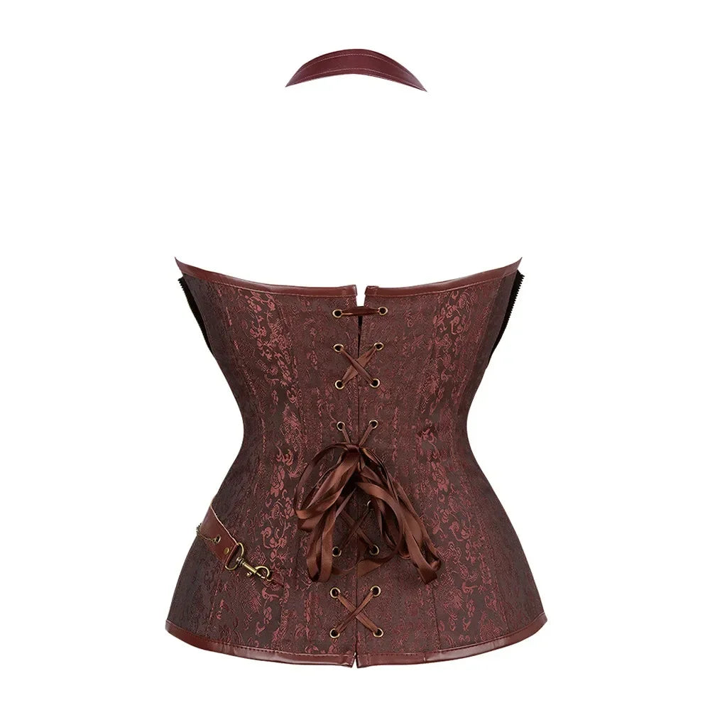 Women Bustiers Corsets Medieval Viking Pirate Costume Gothic Leather Overbust Corselet Steampunk Corset Vest Bustiers