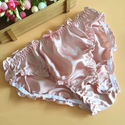 Women'S Panties 100% Mulberry Silk Sexy Underwear Female Soft Smooth Lingerie Low-Waist Solid Color Ladies Sensual Briefs