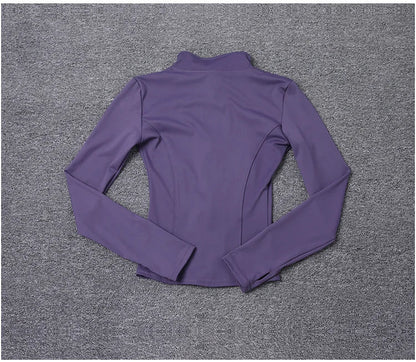 Women Sport Jacket Long Sleeve Shirt Workout Coat Gym Training Clothing Yoga Sportswear