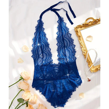 Sexy Lace Women's Clothing Bodysuit Woman 2024 New Collection Deep V Perspective Backless Underwear One-piece Corset Hot Costume
