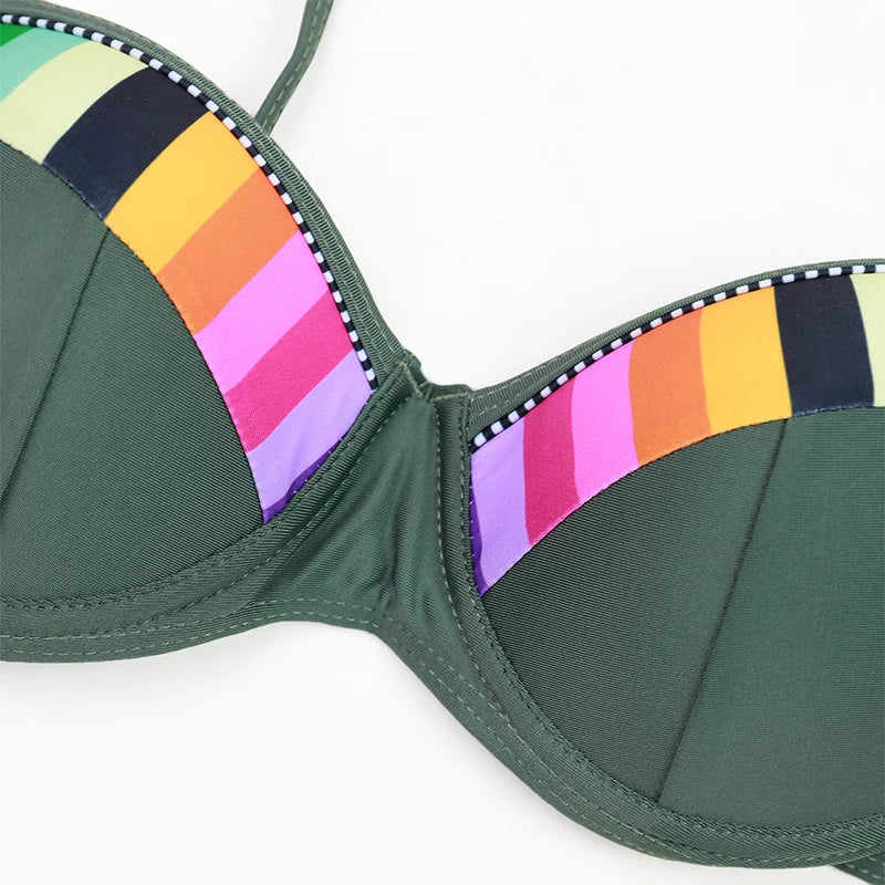 2024 New Women Swimsuit Sexy Women High Waist Bikini Swimwear Female Two Piece Beachwear Printed Bikinis Set Bathing Suit