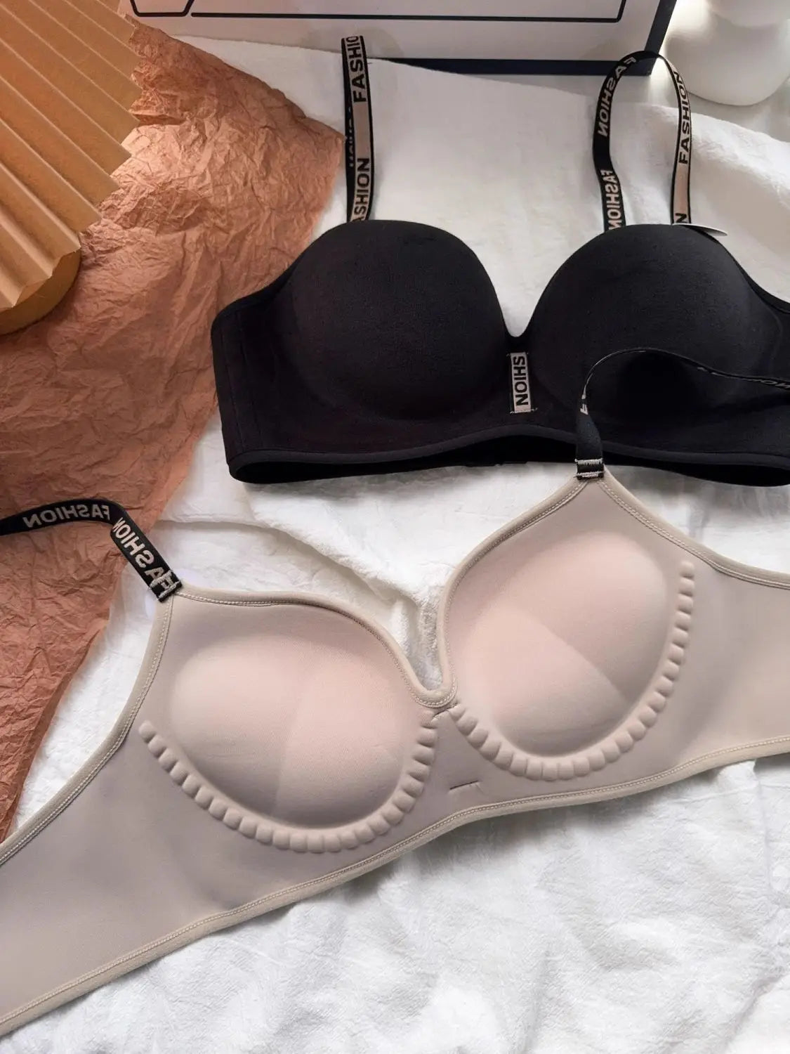 Velvet Plush Push Up Bra for Small Chest - 6CM Thermal Padded Non-Wire Bra, Warm Lined Comfort for Women, Autumn Winter Wear