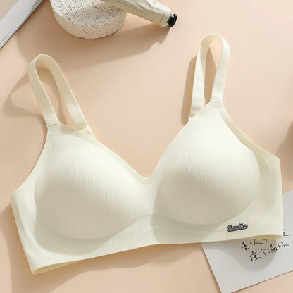 CAITING Beautiful Back Latex Cup Bra Soft Support Strips Skin-friendly Underwear For Women With Small Breasts
