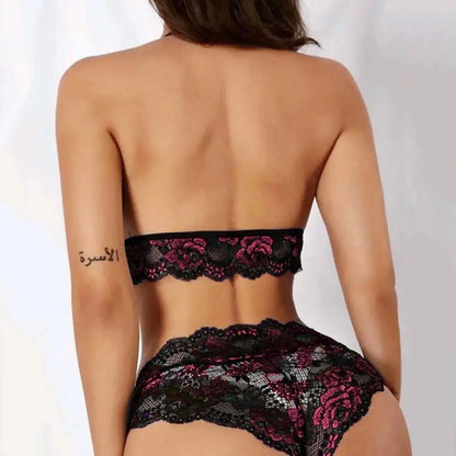 Erotic Lingerie Set Women Delicate Floral Embroidery Bra And Pantys Backless Push Up Bra Two Piece Set Hot Porno Teddy Costumes