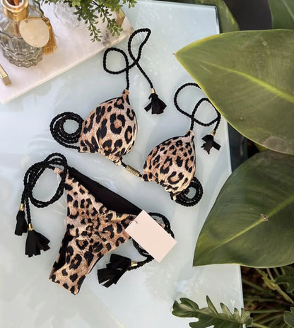 Sexy Swimsuit Women Triangle Bikinis Set Thong Bandage Swimsuits Solid Color bathing suit  Two Piece String Swimear Beach Wear