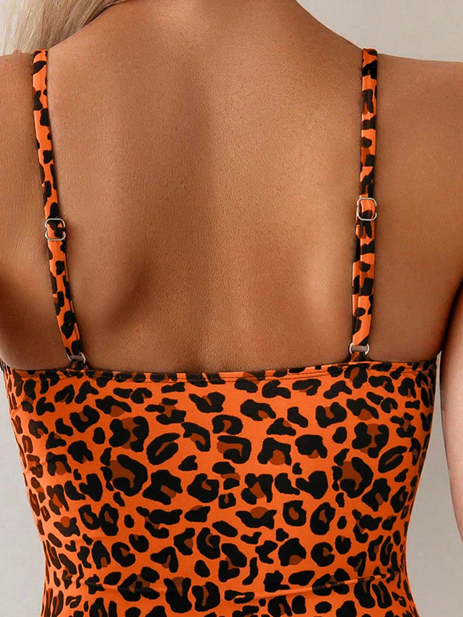 One Piece Swimsuit Women 2026 Push Up Swimwear Female Sexy Leopard Summer Beachwear Swim for Bathing Suits Micro Korean Monokini